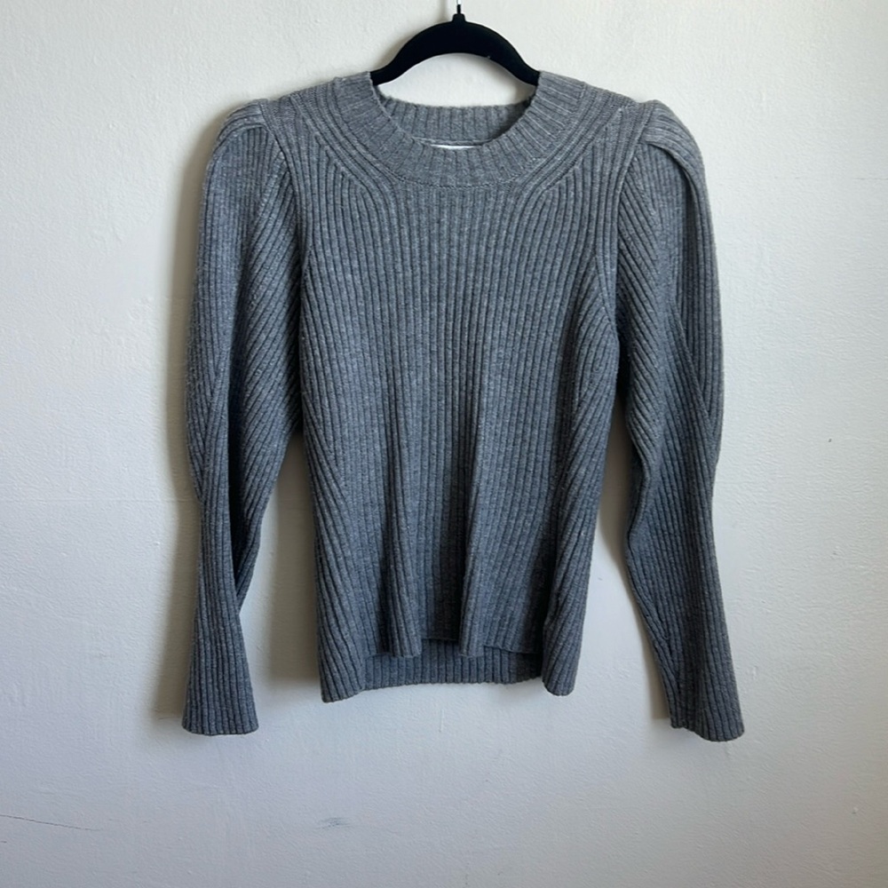 Sam Edelman Grey Sweater with Puff Sleeve Detail